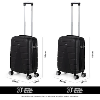 Foto 3 | Foto 3 | Maletas con Ruedas Rumbo color Negro 2 Piezas