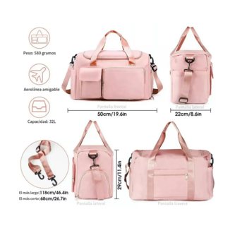 Foto 3 | Foto 3 | Maleta Mochila Gym Deportiva Fitness Bag De Viaje Mujer, Rosa