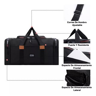Foto 2 | Foto 2 | Maleta Gran Capacidad Deportiva Viaje Bolso Fitness Moda  Eo Safe Imports Esi-12034 Negro