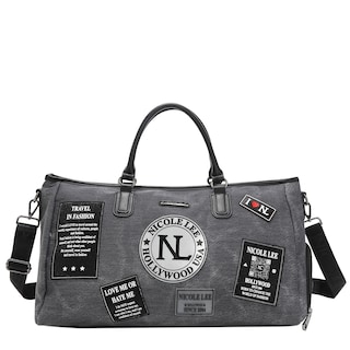 Foto 7 | Foto 7 | Maleta de Mano Nicole Lee de Mezclilla con Parches Gris