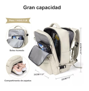 Foto 5 | Foto 5 | Mochila Para Laptop Viaje Con Gran Capacidad Beige