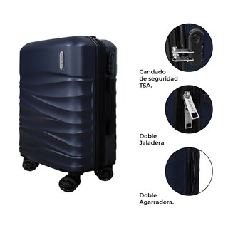 Foto 2 | Foto 2 | Maleta De Mano Rígida 20 Pulgadas Con Ruedas 360 Y Candado Tsa Marca Gravita
