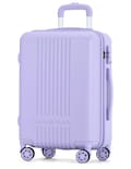 Maleta De Viaje Rígida Carry On De Mano Cabina Color Lila 20 Pulgadas 10 Kg Con Candado Alta Seguridad Tsa Lock Armored Travel