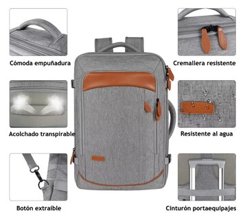 Foto 3 | Foto 3 | Mochila De Viaje Impermeable Con Correas Extraíbles Expandible T