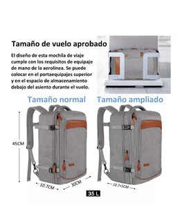 Foto 8 | Foto 8 | Mochila De Viaje Impermeable Con Correas Extraíbles Expandible T