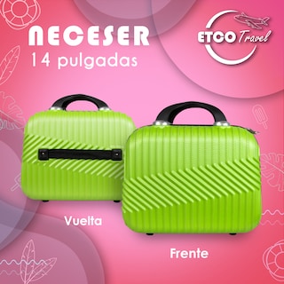 Foto 2 | Foto 2 | Maleta Neceser De Mano Cosmetiquera De Viaje Color Verde Impermeable Maquillaje