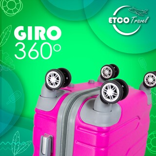 Foto 5 | Foto 6 | Maleta de Mano con Ruedas Etco Travel Giro 360° 19 Pulgadas Fucsia