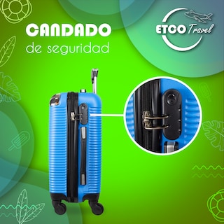 Foto 5 | Foto 5 | Maleta de Mano Azul Rey con Ruedas Giro 360° de Viaje Avión 18 Pulgadas Carry On Etco Travel
