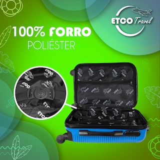 Foto 7 | Foto 7 | Maleta de Mano Azul Rey con Ruedas Giro 360° de Viaje Avión 18 Pulgadas Carry On Etco Travel
