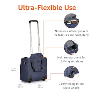 Foto 2 | Foto 2 | Equipaje De Mano Amazon Basics Para Debajo Del Asiento, 14 Pulgadas, Azul Marino - Venta Internacional.