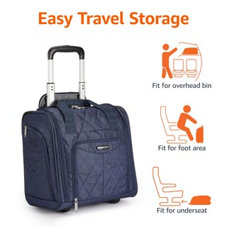 Foto 4 | Foto 4 | Equipaje De Mano Amazon Basics Para Debajo Del Asiento, 14 Pulgadas, Azul Marino - Venta Internacional.