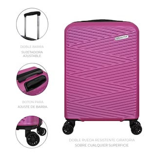 Foto 3 | Foto 3 | Maleta de Mano Rígida 20 Pulgadas Rosa con Ruedas 360 y Candado