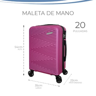 Foto 4 | Foto 4 | Maleta de Mano Rígida 20 Pulgadas Rosa con Ruedas 360 y Candado