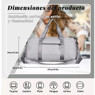 Foto 2 | Foto 2 | Maleta De Viaje Bolso Deportivo Mochila Eo Safe Imports Esi-18201 Gris