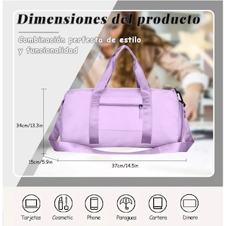Foto 2 | Foto 2 | Maleta De Viaje Bolso Deportivo Mochila Eo Safe Imports Esi-18204 Purpura