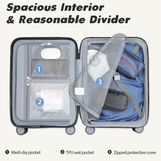 Foto 4 | Foto 4 | Maleta de Mano Vankean Gris Oscuro 20 Pulgadas con Ruedas Giratorias - Venta Internacional