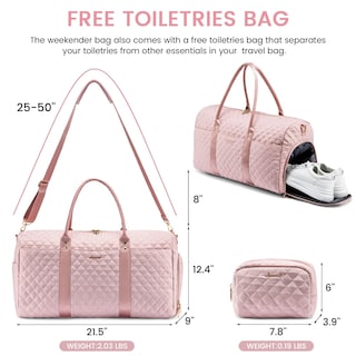Foto 2 | Foto 2 | Bolsa De Viaje De Fin De Semana Lovevook Travel Para Mujer Con Compartimento Para Zapatos - Venta Internacional.