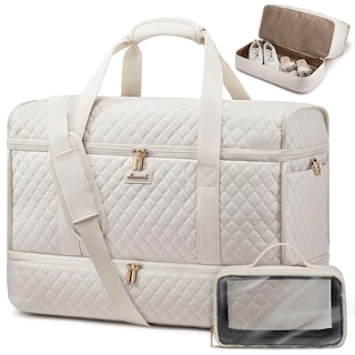 Foto 1 | Foto 1 | Bolsa De Viaje Lovevook Grande Para Mujer, Diseño De Fin De Semana, Color Beige - Venta Internacional.