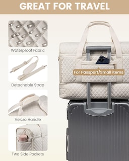 Foto 7 | Foto 7 | Bolsa De Viaje Lovevook Grande Para Mujer, Diseño De Fin De Semana, Color Beige - Venta Internacional.