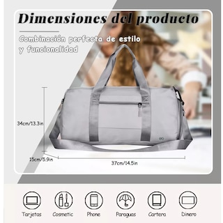 Foto 2 | Foto 2 | Language Maleta De Viaje Bolso Deportivo Mochila Eo Safe Imports Esi-18201-1 Gris