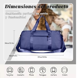 Foto 2 | Foto 2 | Language Maleta De Viaje Bolso Deportivo Mochila Eo Safe Imports Esi-18200-1 Azul