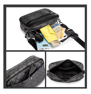 Foto 5 | Foto 5 | Bolso Para Hombre Crossbody Bandolera Maletin Moda Casual Cuadros Negro