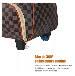 Foto 5 | Foto 5 | Maleta De Mano De Viaje Lab.g Con Cabina Candado De Seguridad Rejillas Café/cuadros