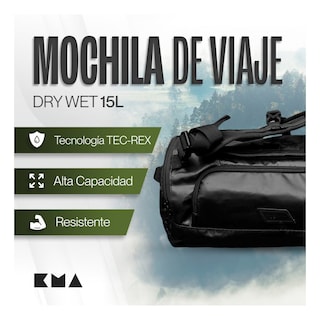 Foto 3 | Foto 3 | Duffle Mochila Dry Outdoor Kma 15l Color Negro Impermeable