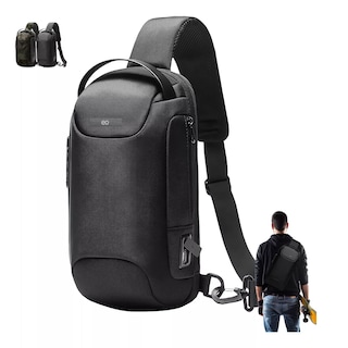 Foto 3 | Foto 3 | Mochila Antirrobo Cruzada Bolso Pecho Con Código Integrado Eo Safe Imports Esi-11337 Negro