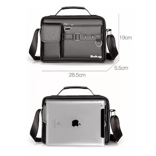 Foto 3 | Foto 3 | Bandolera De Cuero Para Hombre Bolso Crossbody Lujo Moderno, Belug Negro
