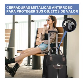 Foto 5 | Foto 5 | Maleta De Mano Belug De Viaje Bolsa Con Candado De Seguridad Cabina Negro Detalles Cafe