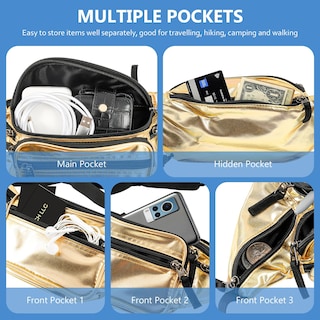 Foto 4 | Foto 4 | Riñonera Fanny Pack Procase Para Hombre Y Mujer, Color Dorado, Talla M - Venta Internacional.