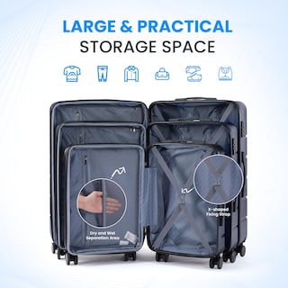 Foto 5 | Foto 5 | Bolso De Mano Rígido Luggage Simple Deluxe De 24 Pulgadas, Azul Con Tsa - Venta Internacional.