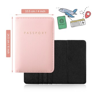 Foto 2 | Foto 2 | Funda Para Pasaporte Frienda Para Mujer, Clásica, Rosa Y Negra - Venta Internacional.