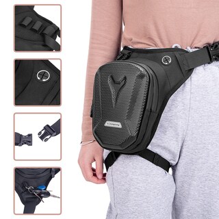 Foto 4 | Foto 4 | Riñonera Para Moto Rzahuahu, Bolsa De Pierna Abatible Negra, Eva, 285 G - Venta Internacional.