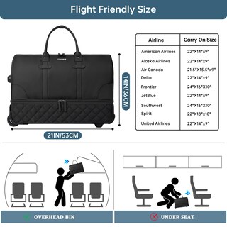 Foto 6 | Foto 6 | Bolsa De Viaje Con Ruedas Etronik De 21 Pulgadas Con Ruedas, Negra - Venta Internacional.
