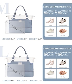 Foto 4 | Foto 4 | Bolsa De Fin De Semana Etronik Para Mujer Con Compartimento Para Zapatos Azul Y Blanco - Venta Internacional.