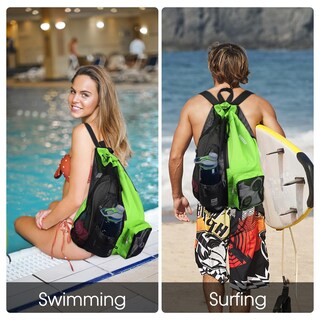 Foto 2 | Foto 2 | Bolsa De Natación Wandf, Mochila De Malla Con Cordón, Impermeable, Verde - Venta Internacional.