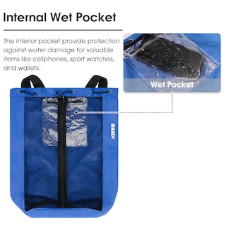 Foto 2 | Foto 2 | Bolsa De Natación Wandf Mochila De Malla Con Cordón Para Nadar, Color Azul Marino - Venta Internacional.