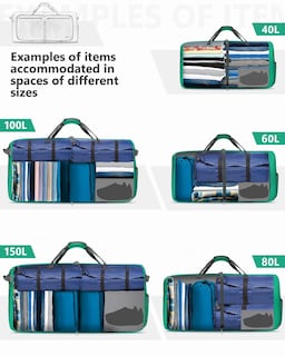Foto 7 | Foto 7 | Bolsa De Viaje Gonex, 100 L, Plegable, Repelente Al Agua, Verde - Venta Internacional.