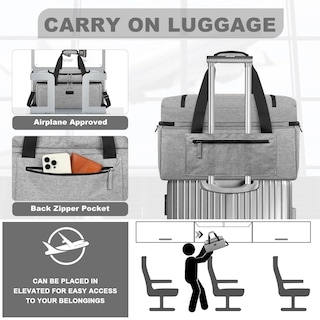 Foto 3 | Foto 3 | Bolsa De Viaje Etronik Duffle Para Hombre Y Mujer Con Compartimento Para Zapatos, Color Gris - Venta Internacional.