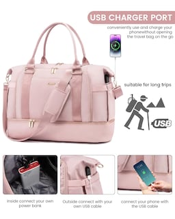 Foto 6 | Foto 6 | Bolsa De Gimnasio Lovevook, Bolsa De Viaje Con Puerto De Carga Usb Para Mujer - Venta Internacional.