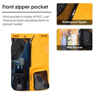Foto 3 | Foto 3 | Bolsa De Natación Wandf Mochila De Malla Con Cordón Impermeable (naranja) - Venta Internacional.