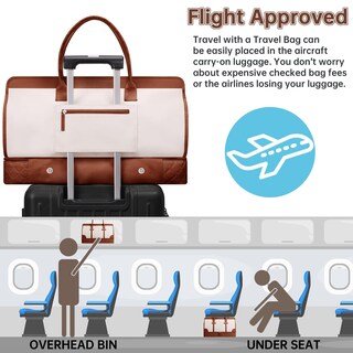 Foto 5 | Foto 5 | Bolsa De Viaje Weekender Etronik Para Mujer, Talla Grande, Color Beige - Venta Internacional.