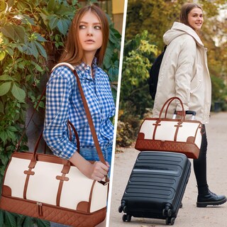 Foto 7 | Foto 7 | Bolsa De Viaje Weekender Etronik Para Mujer, Talla Grande, Color Beige - Venta Internacional.