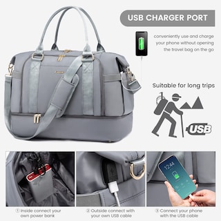 Foto 5 | Foto 5 | Bolsa De Gimnasio Lovevook, Bolsa De Viaje Con Puerto De Carga Usb Para Mujer - Venta Internacional.