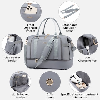 Foto 7 | Foto 7 | Bolsa De Gimnasio Lovevook, Bolsa De Viaje Con Puerto De Carga Usb Para Mujer - Venta Internacional.