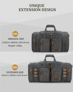 Foto 6 | Foto 6 | Bolsa De Lona Gonex, 50 Litros, Resistente Al Agua Para Viajes, Color Gris - Venta Internacional.