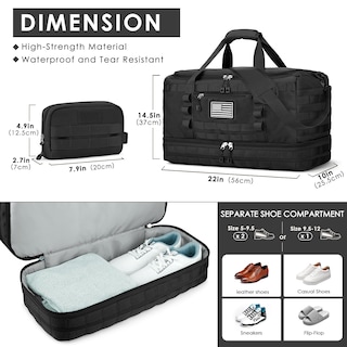 Foto 4 | Foto 4 | Bolsa De Viaje Etronik Tactical Duffle & Weekender Para Hombre, Color Negro - Venta Internacional.