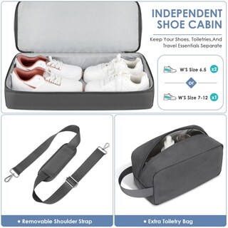 Foto 5 | Foto 5 | Bolsa Deportiva Etronik, Bolsa De Viaje Grande Con Compartimento Para Zapatos, 55 L, Color Gris - Venta Internacional.